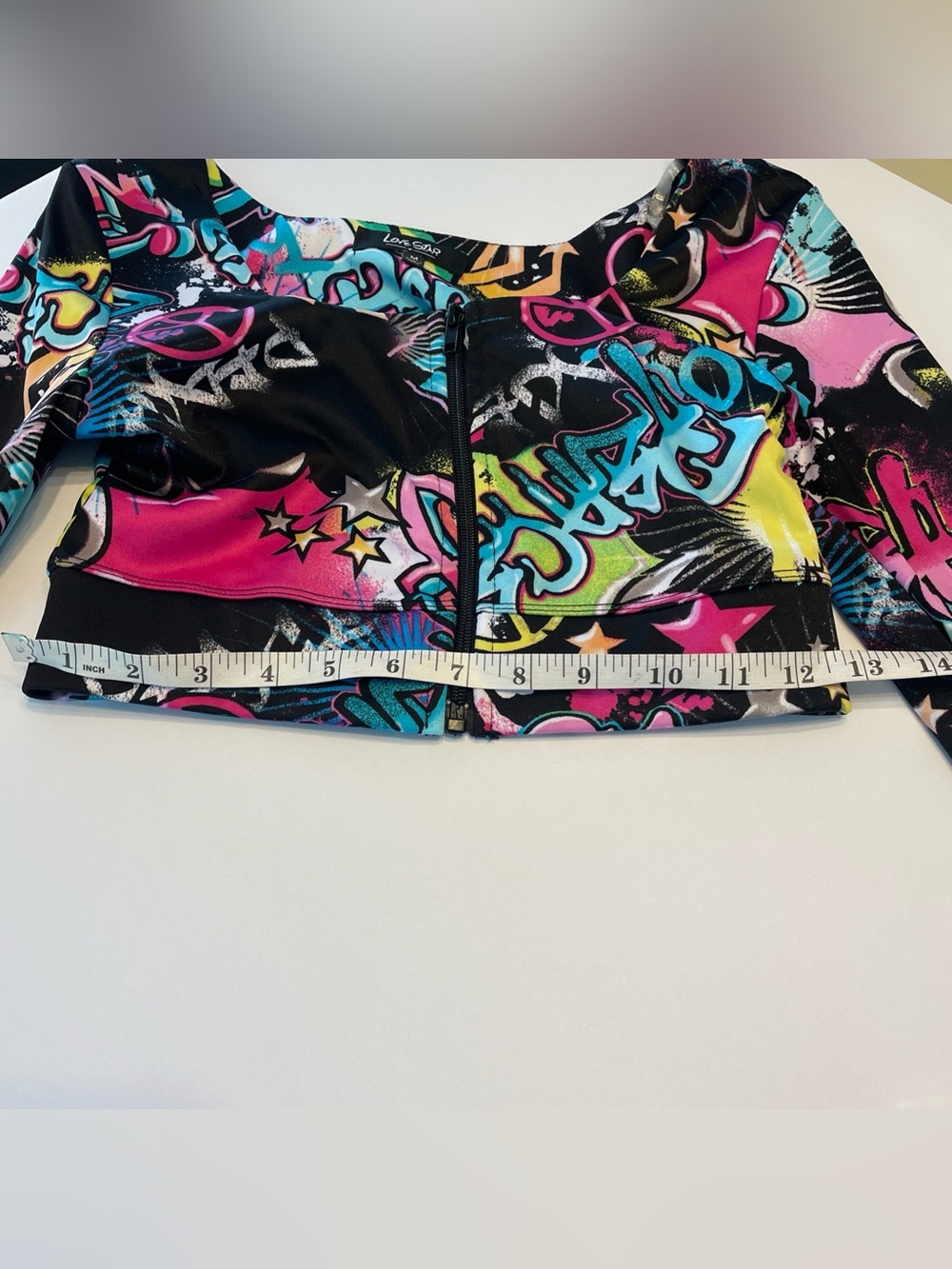 Love Star Shirt/Top/Crop. Long Sleeves. Zip. Y2K. Graffiti. Medium. Women’s M - Picture 8 of 11